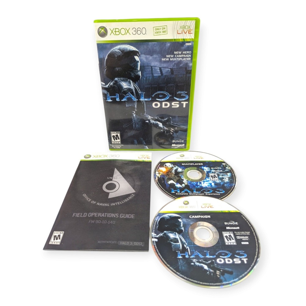 Halo 3 ODST Xbox 360 Microsoft Bungie 2-Disc Set with Manual